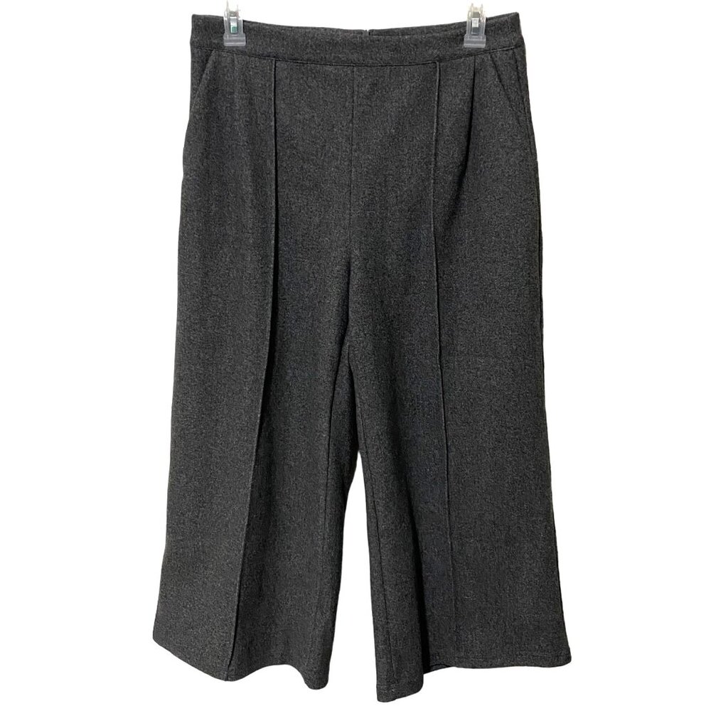 Stylewe Wide Leg Dress Pants‎ L Gray Wool Blend Classic Career Business Office